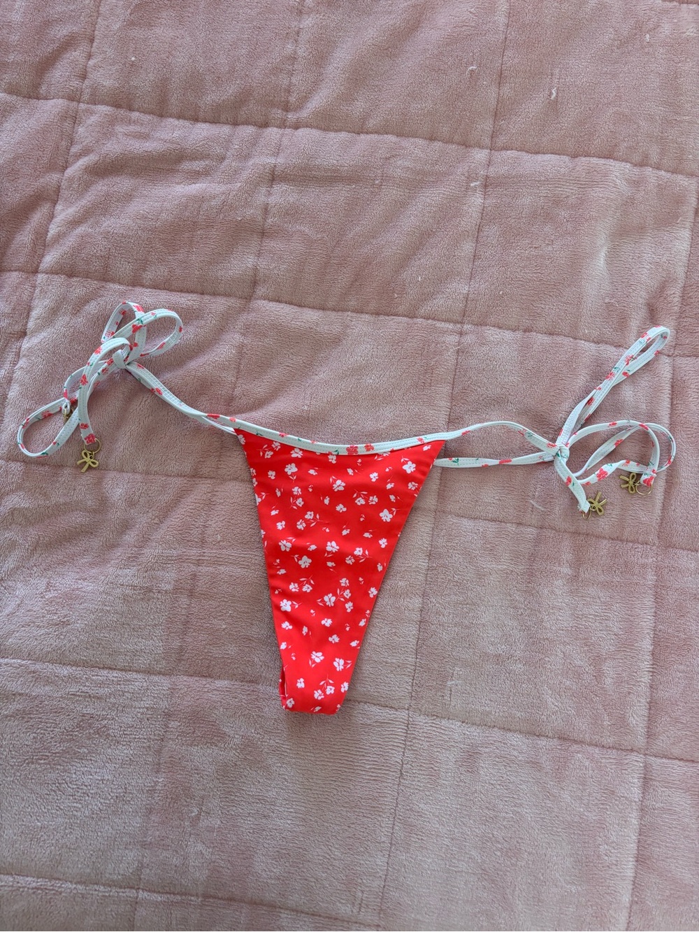 Kulani Kinis Red Floral Tie-Side Bikini Bottoms